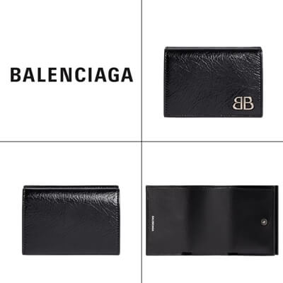 バレンシアガ「ブラックのメンズ Monaco ミニウォレット」写真