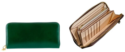 チマブエ「アニリンコードバン ラウンドファスナー長財布」写真