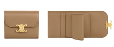 セリーヌ「スモール フラップウォレット トリオンフ / シャイニーカーフスキン」写真