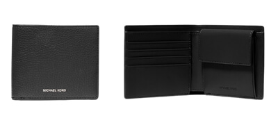 マイケルコース「HUDSON ぺブルレザー バイフォールド ウォレット」写真