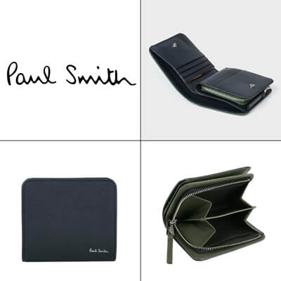 ポール・スミス「ブライトストライププラー 2つ折り財布」写真
