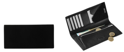 ラルコバレーノ「la396sgblk 二つ折りロングウォレット BLACK」　写真