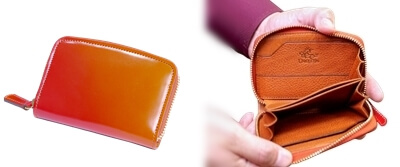 ユニコーン「コードバン財布　ミドルウォレット　マンゴーラッシュ」写真