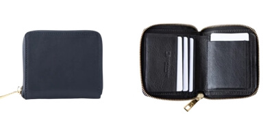 ジャパンファクトリー「二つ折り財布 ラウンドファスナー 栃木レザー MANO」写真