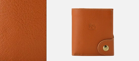 「イタリアンレザー」の拡大写真と財布の写真