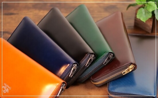 ユニコーンではコードバンの財布がメインであることを伝える写真