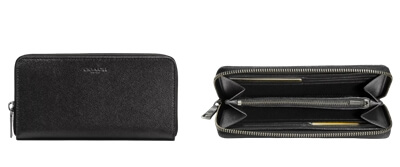 アコーディオン ウォレット クロスグレイン レザース　写真