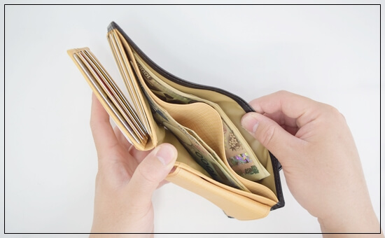 お札を入れた時の写真